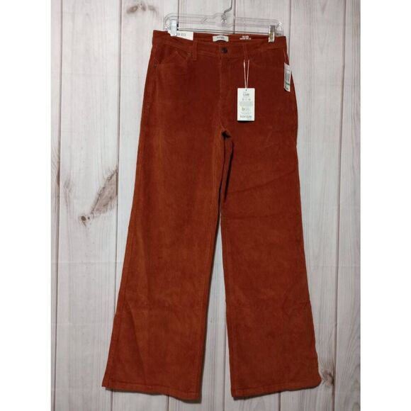 Kensie Pants Ladies 8 High Rise Wide Leg Kaya Burnt Orange Corduroy‎ - Picture 1 of 8
